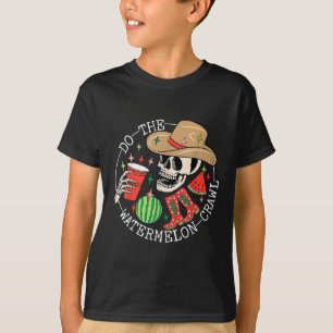 Do Watermelon Crawl Skeleton Cowboy Summer Haw T-Shirt