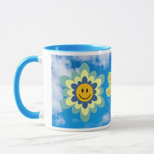Do What You Liebe Tasse mit hellblauen Griff (Links)