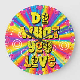 Do what you love! Motivational Große Wanduhr