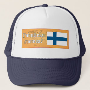 Do you speak Finnish? in Finnish. Flag wf Truckerkappe