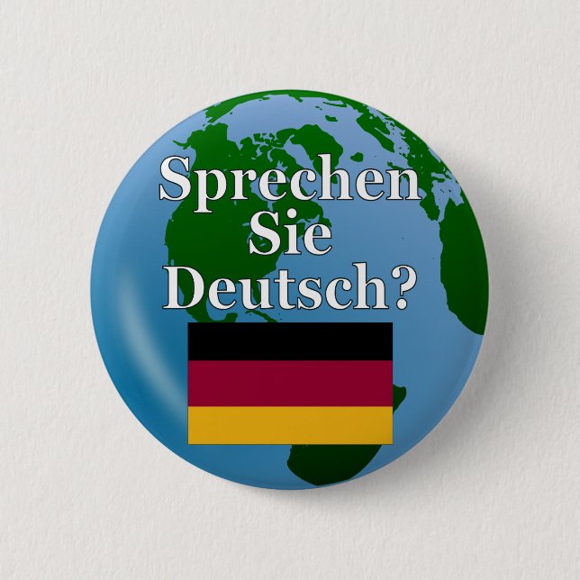 Do you speak German in German. Flag & globe Button (Vorderseite)
