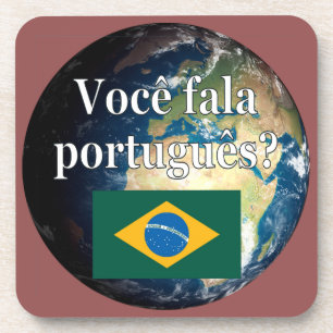 Do you speak Portuguese? Portuguese. Flag & Earth Getränkeuntersetzer