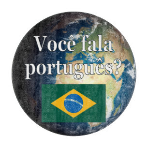 Do you speak Portuguese? Portuguese. Flag & Earth Schneidebrett