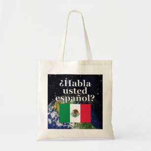 Do you speak Spanish? in Spanish. Flag & Earth Tragetasche
