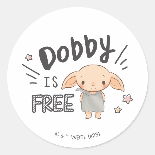 Dobby ist kostenlos runder aufkleber (Vorderseite)