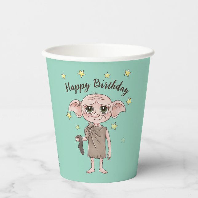 Dobby Wasserfarben Charakter Kunst Pappbecher (Vorderseite)