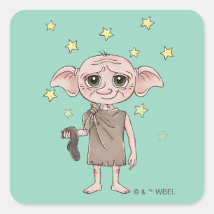 Dobby Watercolor Charakter Kunst Quadratischer Aufkleber