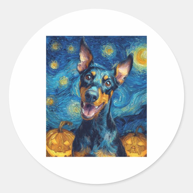 Doberin Runder Aufkleber (Vorderseite)
