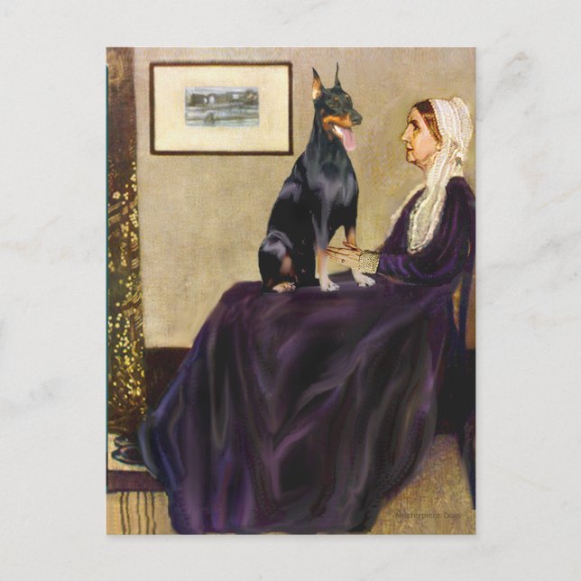 Doberman 1 - Whistlers Mutter Postkarte (Vorderseite)