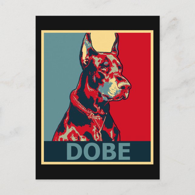 Doberman Aesthetic Dog Portrait Dobe Hope Style Postkarte (Vorderseite)