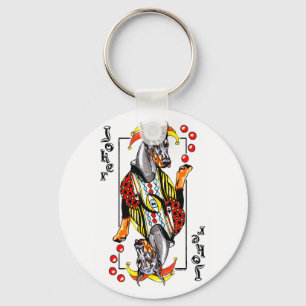 Doberman Black Joker Schlüsselanhänger