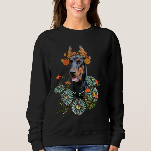 Doberman-Blume 1151 Sweatshirt (Vorderseite)