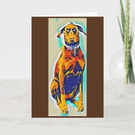 Doberman Brown leere Grußkarte Karte