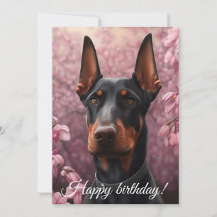 Doberman Charme. Feiertagskarte
