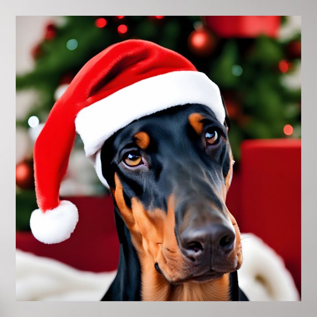 Doberman Christmas Poster (Vorne)