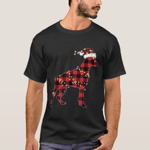 Doberman Christmas Red Kariert Buffalo Pajamas Xma T-Shirt