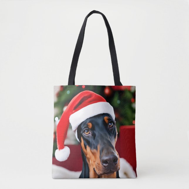Doberman Christmas Tasche (Vorderseite)