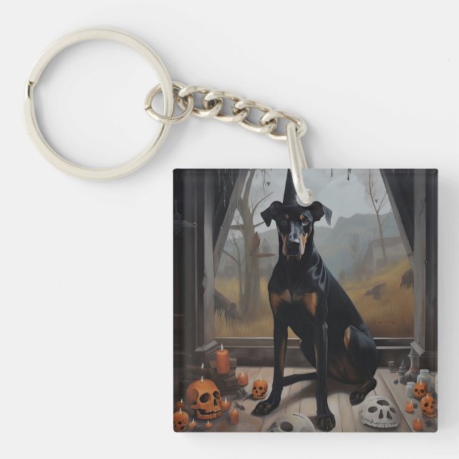 Doberman Citrouille Halloween effroi (Devant)