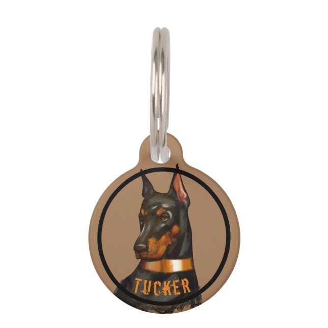 Doberman, Doberman-Liebhaber, Doberman-Besitzer, D Haustiermarke (Vorderseite)