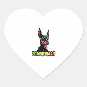 Doberman Dobermann Doby Dobermann Zombie Dog Hallo Herz-Aufkleber