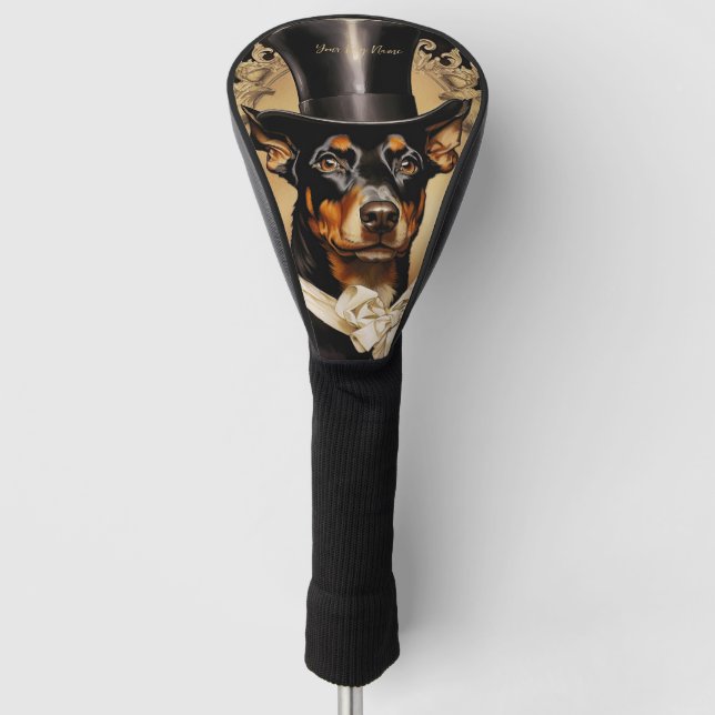 Doberman Dog 001 - Odessa Leyendecker Golf Headcover (Vorderseite)