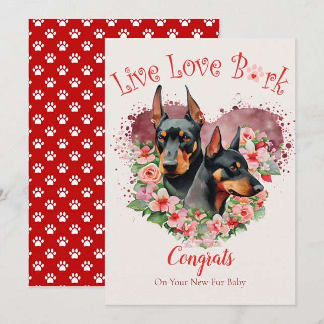 Doberman Dog Adoption, Gotcha Day Karte (Vorne/Hinten)