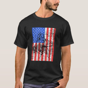Doberman Dog American Flag Usa Dobermann Pinscher T-Shirt