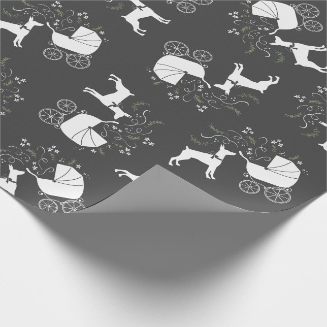 Doberman Dog Babydusche Welpe Dobermann Pinscher Geschenkpapier (Ecke)
