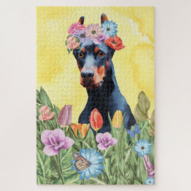 Doberman Dog Blume (Vertikal)