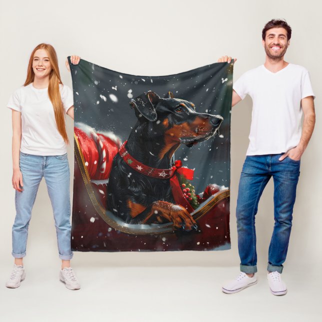 Doberman Dog Christmas Festive Fleecedecke (Beispiel)
