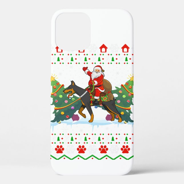 Doberman Dog Lover Xmas Ugly Christmas Case-Mate iPhone Hülle (Rückseite)