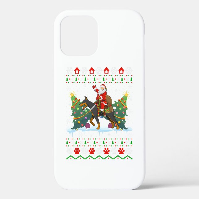 Doberman Dog Lover Xmas Ugly Christmas Case-Mate iPhone Hülle (Rückseite)