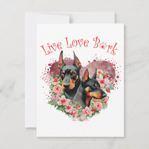 Doberman Dog Mama Floral Mitteilungskarte