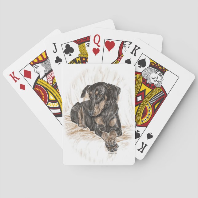 Doberman Dog Natural Oars Spielkarten (Rückseite)