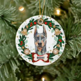 Doberman Dog Niedlich Dog Cookie Wreath Keramik Ornament
