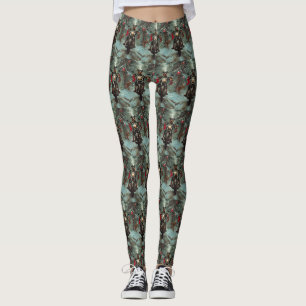 Doberman Dog Riding Motorrad Weihnachten Leggings
