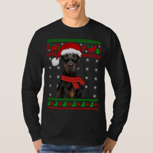 Doberman Dog Ugly Sweater Christmas Puppy Hund Lie T-Shirt