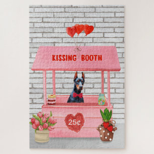 Doberman Dog Valentine's Day Kissing Booth