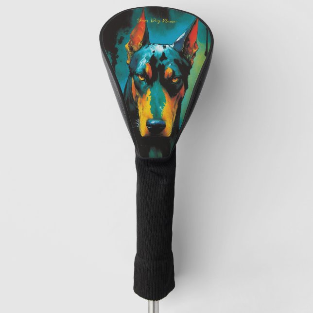 Doberman Dog - Zusammensetzung 001 Golf Headcover (Vorderseite)