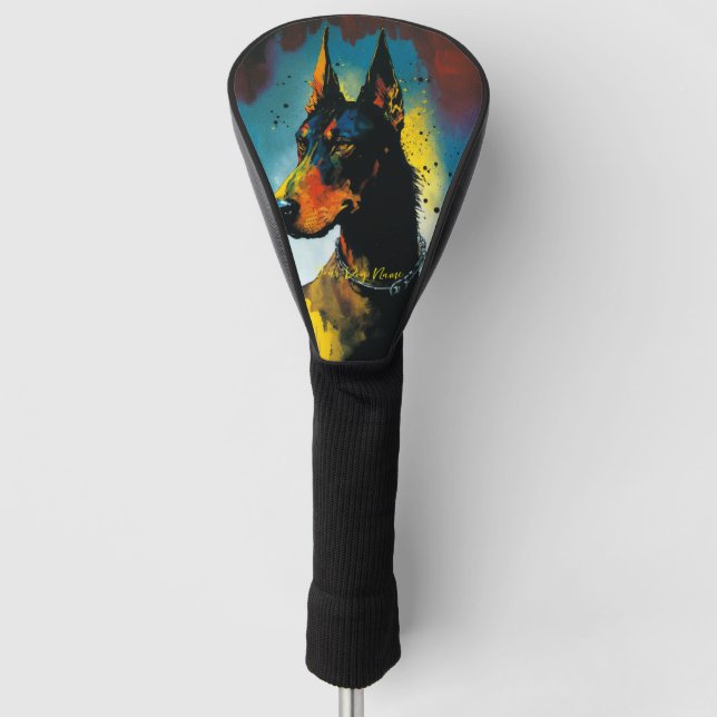 Doberman Dog - Zusammensetzung 002 Golf Headcover (Vorderseite)