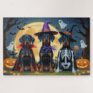 Doberman Dogs Pumpkin Halloween Funny