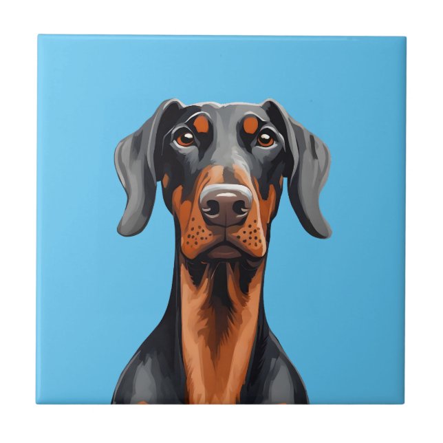 Doberman Fliese (Vorderseite)