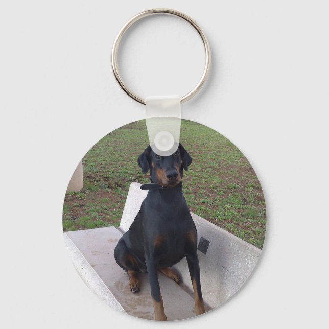 Doberman Flipper Schlüsselanhänger (Vorderseite)