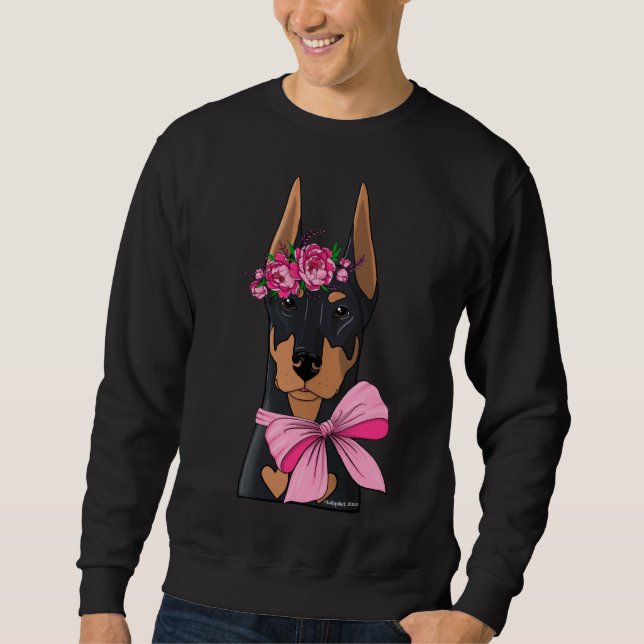 Doberman Flower Girl Sweatshirt (Vorderseite)