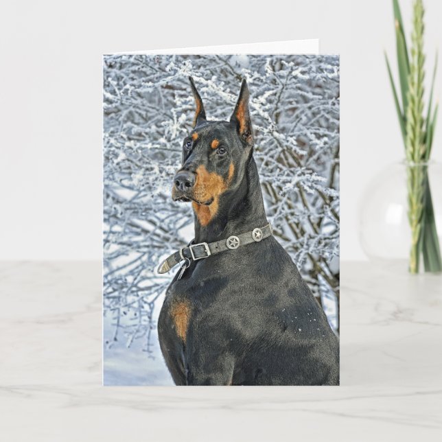 Doberman Fosty Day Karte (Vorderseite)