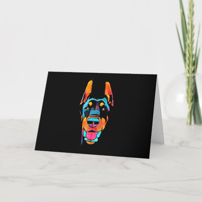 Doberman Gift | Doberman Colorful Karte (Vorderseite)