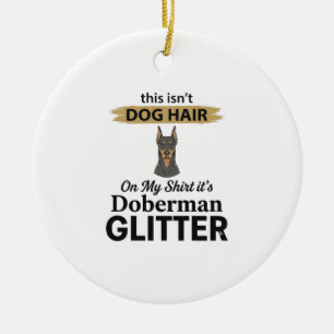 Doberman Glitter Lustiger Hunde Liebhaber Vintage  Keramik Ornament