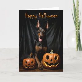Doberman Halloween Karte