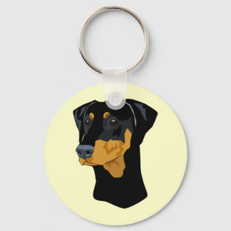 Doberman Head, schwarz, nicht beschnitten Schlüsselanhänger