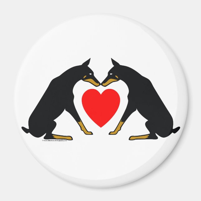 Doberman Heart Magnet (Vorne)
